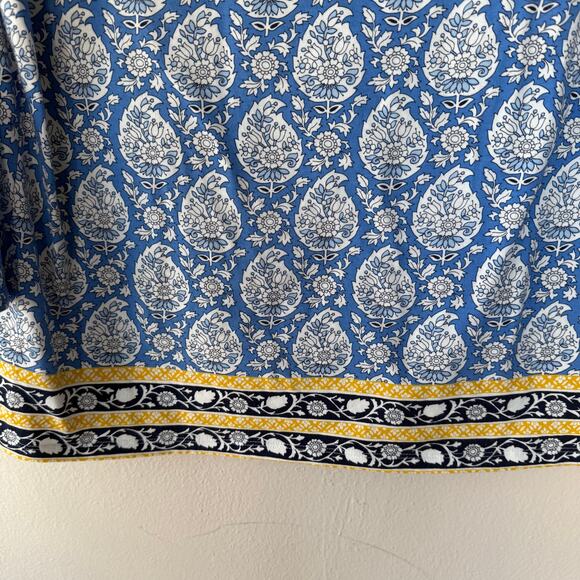 Talbots Size L Knit T-Shirt top blue yellow - Picture 5 of 7